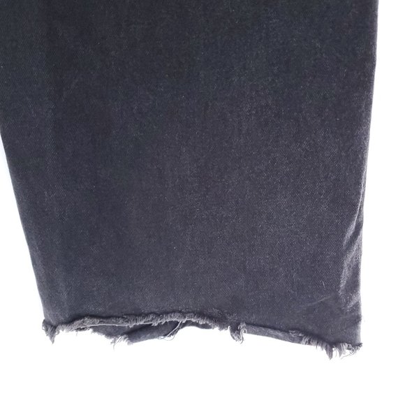 Vintage Zonz Men Wide Leg Jean 100% Cotton Skater Cut Off Black Size 35x25 - Picture 6 of 9